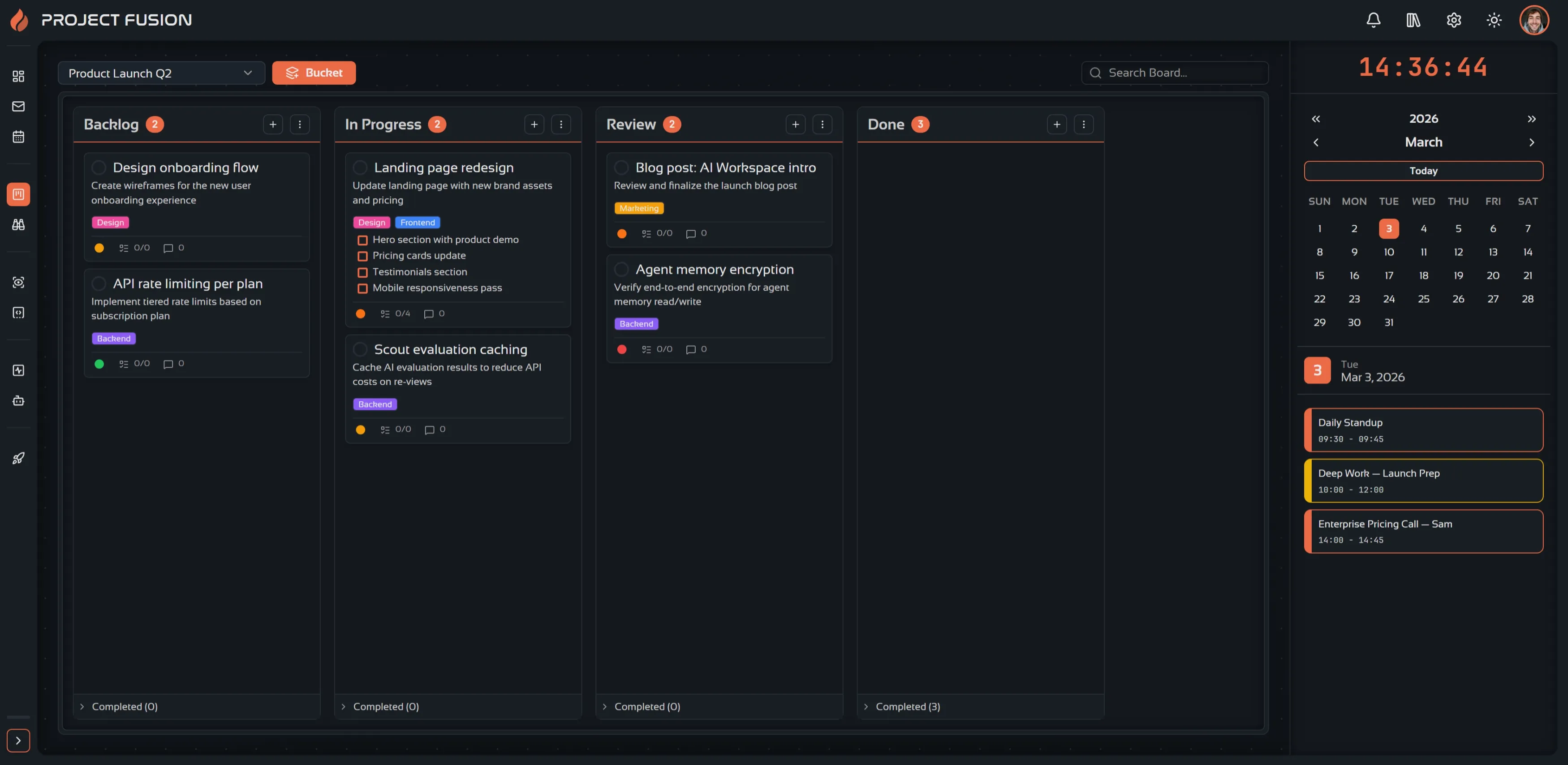 Project Fusion — TRACKER view